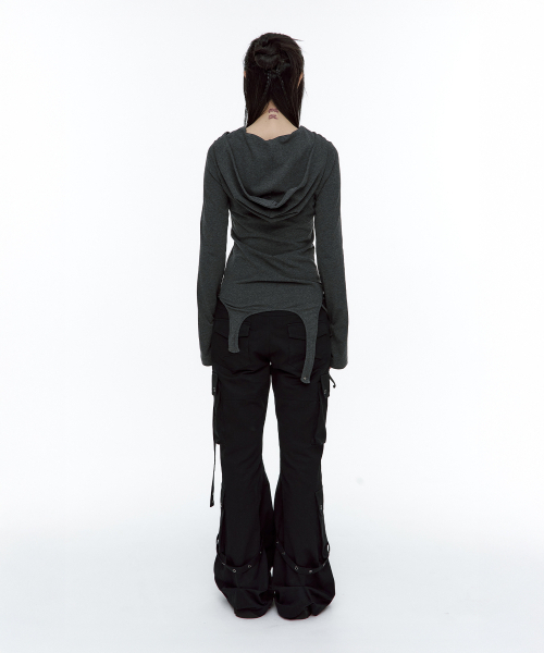 ROUGHNECK(ラフネック)の「ガーター フードパーカー ヘンリートップ グレー(Tシャツ/カットソー・レディース・その他・SMALL/MEDIUM)」の4枚目の写真