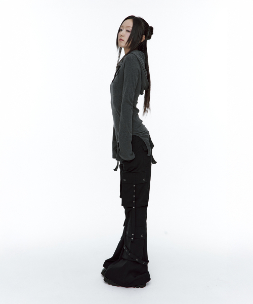 ROUGHNECK(ラフネック)の「ガーター フードパーカー ヘンリートップ グレー(Tシャツ/カットソー・レディース・その他・SMALL/MEDIUM)」の8枚目の写真