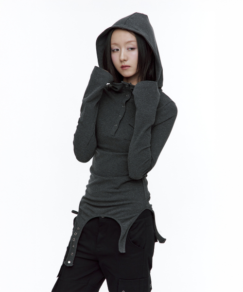ROUGHNECK(ラフネック)の「ガーター フードパーカー ヘンリートップ グレー(Tシャツ/カットソー・レディース・その他・SMALL/MEDIUM)」の12枚目の写真