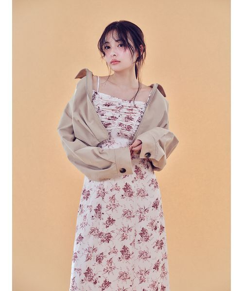SNIDEL（スナイデル）の「【WEB限定/ROSE Collection】ROSEプリントワンピース（ワンピース・レディース・イエロー/アイボリー/ピンクベージュ/マルチ・0/1/2/00）」の7枚目の写真