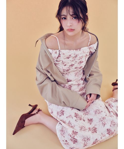 SNIDEL（スナイデル）の「【WEB限定/ROSE Collection】ROSEプリントワンピース（ワンピース・レディース・イエロー/アイボリー/ピンクベージュ/マルチ・0/1/2/00）」の8枚目の写真