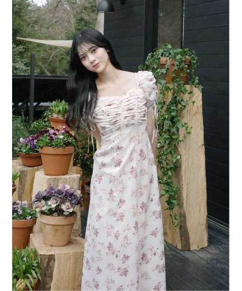 WEB限定/ROSE Collection】ROSEプリントワンピース（ワンピース