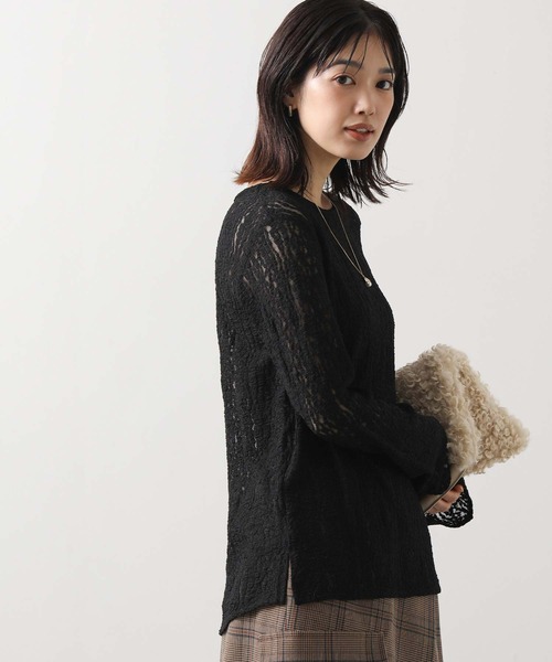 Gready Brilliant（グレディブリリアン）の「ストレッチレースカットソー（Tシャツ/カットソー・レディース・ブラック/オフホワイト・38）」の21枚目の写真