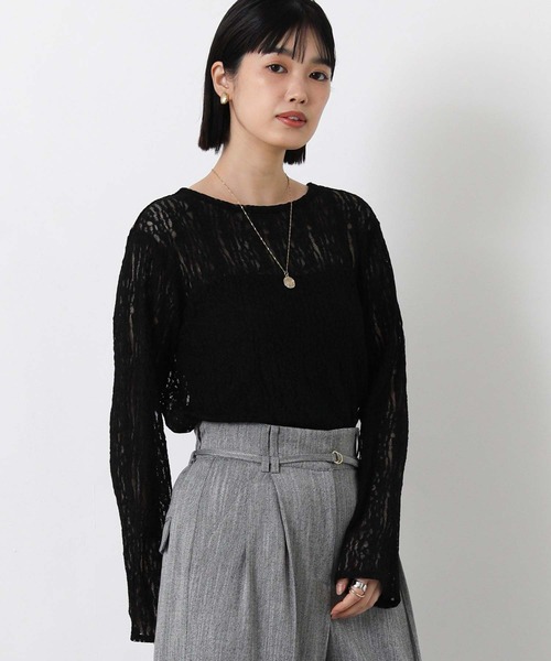Gready Brilliant（グレディブリリアン）の「ストレッチレースカットソー（Tシャツ/カットソー・レディース・ブラック/オフホワイト・38）」の10枚目の写真