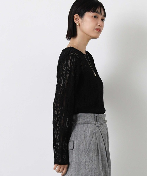 Gready Brilliant（グレディブリリアン）の「ストレッチレースカットソー（Tシャツ/カットソー・レディース・ブラック/オフホワイト・38）」の11枚目の写真