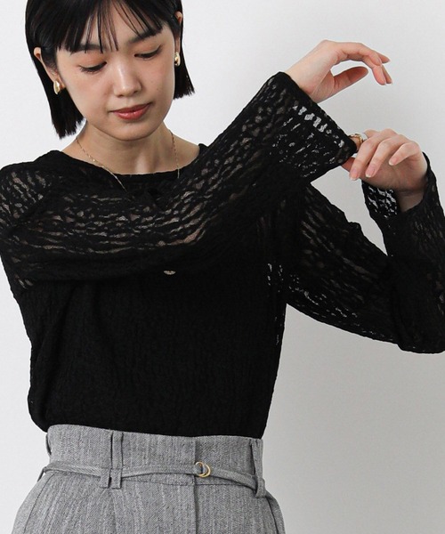 Gready Brilliant（グレディブリリアン）の「ストレッチレースカットソー（Tシャツ/カットソー・レディース・ブラック/オフホワイト・38）」の14枚目の写真