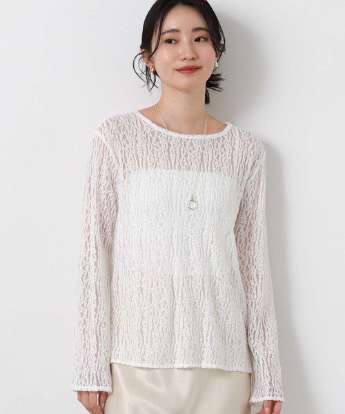 Gready Brilliant（グレディブリリアン）の「ストレッチレースカットソー（Tシャツ/カットソー・レディース・ブラック/オフホワイト・38）」の5枚目の写真