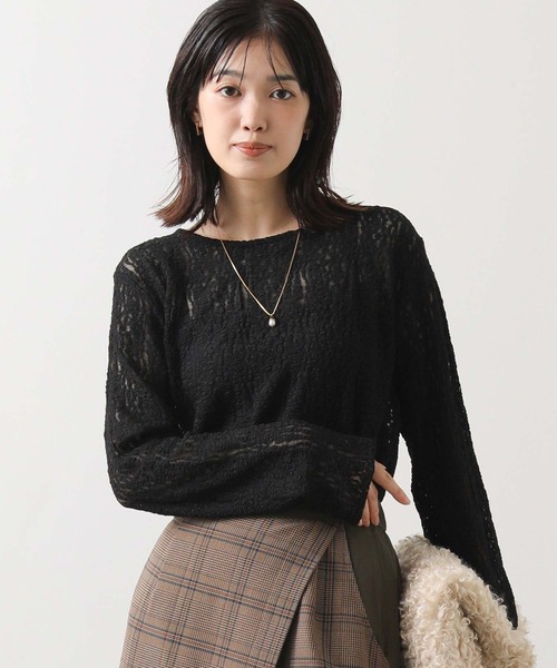 Gready Brilliant（グレディブリリアン）の「ストレッチレースカットソー（Tシャツ/カットソー・レディース・ブラック/オフホワイト・38）」の15枚目の写真