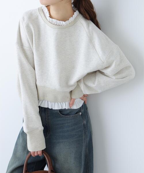 FREE'S MART（フリーズマート）の「【MFM】フリルドッキングスウェット（Tシャツ/カットソー・レディース・ホワイト系その他/ネイビー・FREE）」の2枚目の写真