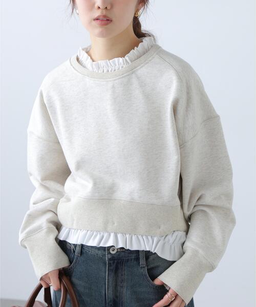 FREE'S MART（フリーズマート）の「【MFM】フリルドッキングスウェット（Tシャツ/カットソー・レディース・ホワイト系その他/ネイビー・FREE）」の9枚目の写真