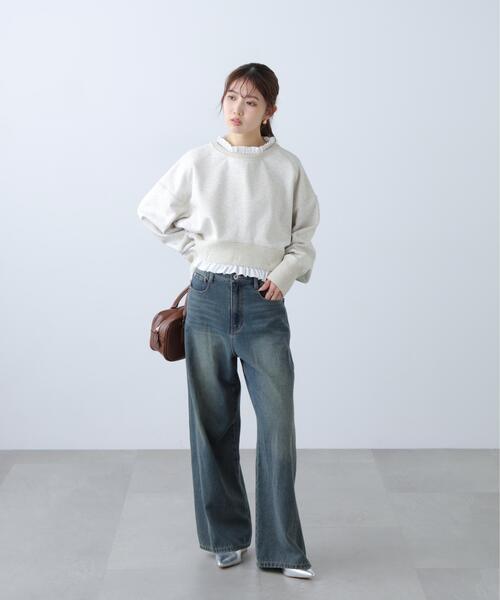 FREE'S MART（フリーズマート）の「【MFM】フリルドッキングスウェット（Tシャツ/カットソー・レディース・ホワイト系その他/ネイビー・FREE）」の11枚目の写真