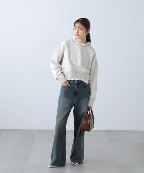 FREE'S MART（フリーズマート）の「【MFM】フリルドッキングスウェット（Tシャツ/カットソー・レディース・ホワイト系その他/ネイビー・FREE）」の13枚目の写真