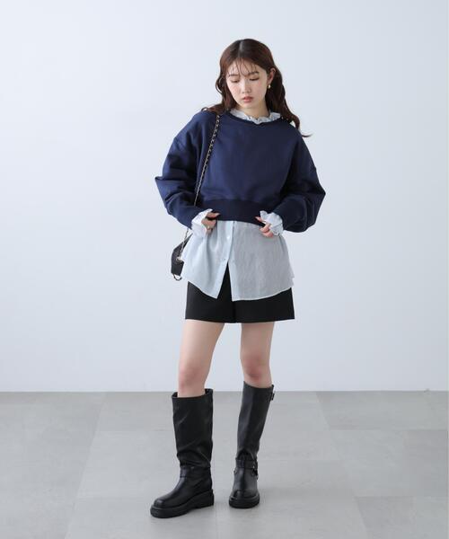 FREE'S MART(フリーズマート)の「【MFM】フリルドッキングスウェット(Tシャツ/カットソー・レディース・ホワイト系その他/ネイビー・FREE)」の21枚目の写真