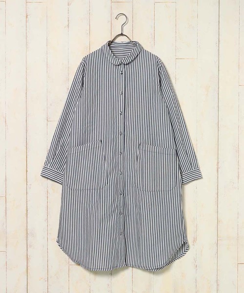 Bleu Bleuet(ブルーブルーエ)の「シャツワンピース(ワンピース・レディース・ブラック/ネイビー/ブルー・ML)」の3枚目の写真