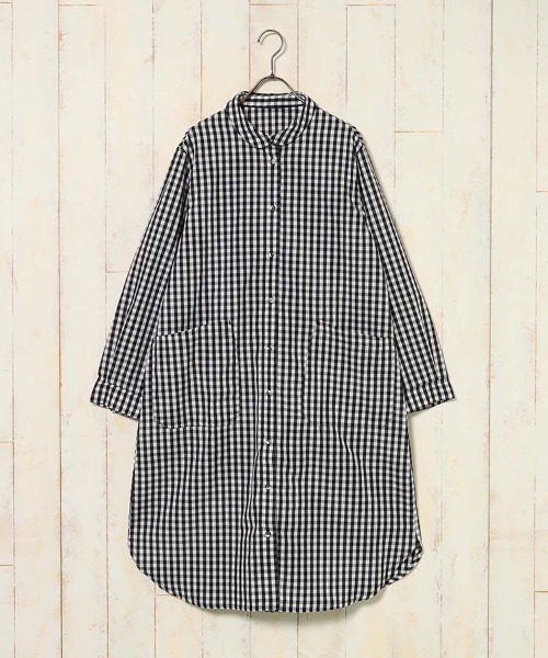 Bleu Bleuet(ブルーブルーエ)の「シャツワンピース(ワンピース・レディース・ブラック/ネイビー/ブルー・ML)」の1枚目の写真