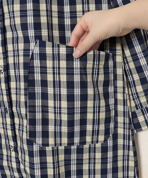 Bleu Bleuet(ブルーブルーエ)の「シャツワンピース(ワンピース・レディース・ブラック/ネイビー/ブルー・ML)」の6枚目の写真