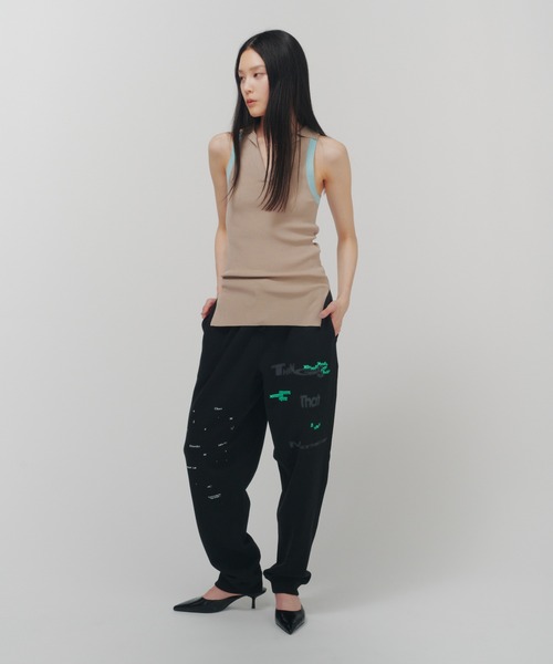 THINGS THAT MATTER（シングス ザット マター）の「CHAOS PRINT SWEAT PANTS / カオス プリント スウェット パンツ/ZOZOTOWN限定商品（スウェットパンツ・レディース・クリーム/グレー/ブラック・FREE）」の22枚目の写真