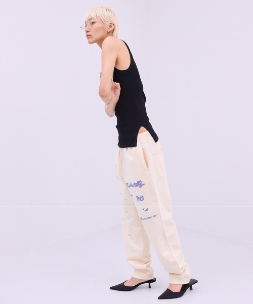 THINGS THAT MATTER（シングス ザット マター）の「CHAOS PRINT SWEAT PANTS / カオス プリント スウェット パンツ/ZOZOTOWN限定商品（スウェットパンツ・レディース・クリーム/グレー/ブラック・FREE）」の7枚目の写真