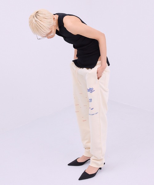 THINGS THAT MATTER（シングス ザット マター）の「CHAOS PRINT SWEAT PANTS / カオス プリント スウェット パンツ/ZOZOTOWN限定商品（スウェットパンツ・レディース・クリーム/グレー/ブラック・FREE）」の9枚目の写真