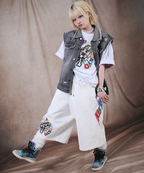 GALFY(ガルフィー)の「GALFY-おしゃぶりワンワンカラフルロゴショーツ(その他パンツ・メンズ・ブラック/ホワイト・XL/L)」の12枚目の写真