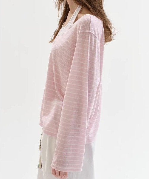 Fano Studios（ファノ ストゥディオズ）の「フェイクレイヤード ホルターネック風 トップス FC26S085【Fano Studios】【2026SS】（Tシャツ/カットソー・レディース・ピンク・S/M/L）」の7枚目の写真