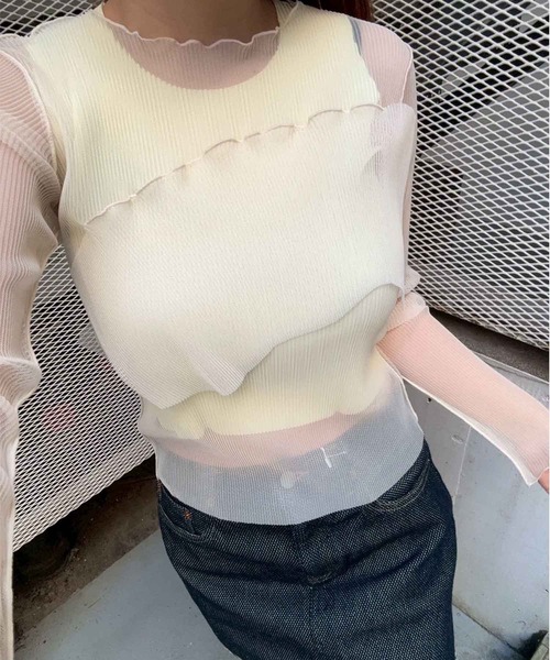 STUDIOUS（ステュディオス）の「【kotohayokozawa/コトハヨコザワ】GHOST TODO TOP *LONGSLEEVE +INNER/ゴーストトゥードゥトップロングスリーブインナー（シャツ/ブラウス・レディース・ブルー/ホワイト/ブラック/ライトブルー・FREE）」の2枚目の写真