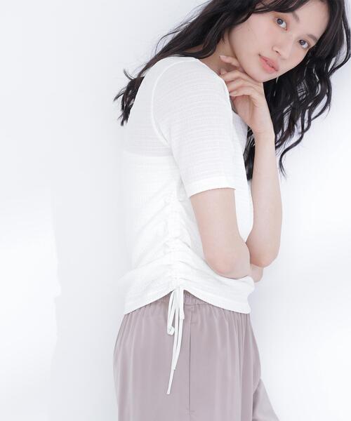 ☆新品・未使用☆2019SS最新作コットンカットソー LIVING BASIC｜5分袖丸胴コットンカットソー（ボトルネック）トップス