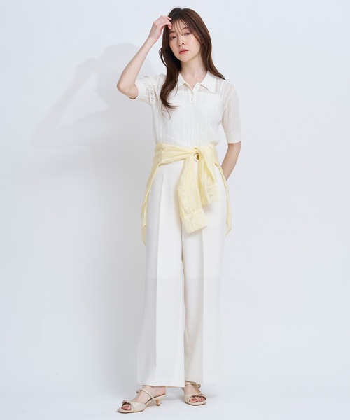 NOELA(ノエラ)の「シアーリブポロニット(ニット/セーター・レディース・ネイビー/オフホワイト/ライトグリーン・フリー)」の11枚目の写真