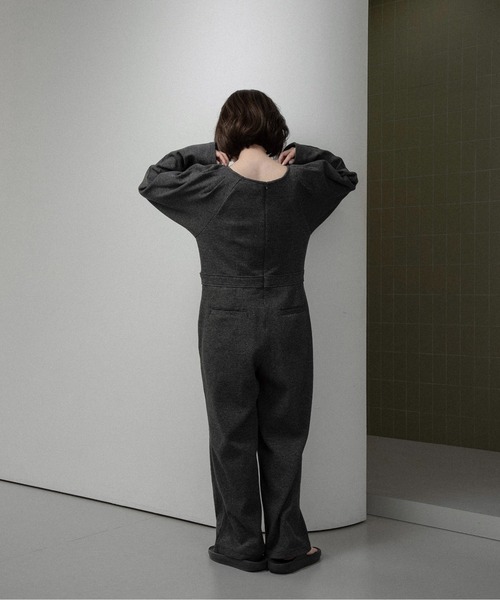 lawgy(ラウジー)の「waffle mix shoulder puff allinone / ワッフルミックスショルダーパフオールインワン(つなぎ/オールインワン・レディース・ホワイト/ブラック・SMALL/MEDIUM)」の16枚目の写真