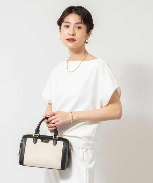 NOLLEY’S Sophi(ノーリーズソフィ)の「《撥水/セットアップ対応》ウォッシャブルマルチファンクションボートネックプルオーバー(Tシャツ/カットソー・レディース・ブラック/オフホワイト・38)」の16枚目の写真