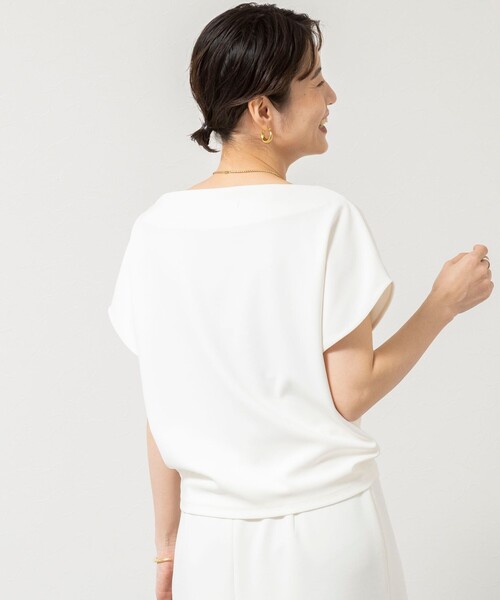 NOLLEY’S Sophi(ノーリーズソフィ)の「《撥水/セットアップ対応》ウォッシャブルマルチファンクションボートネックプルオーバー(Tシャツ/カットソー・レディース・ブラック/オフホワイト・38)」の19枚目の写真