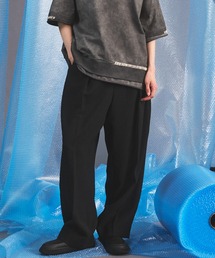 UNISEX》NISHIKAWA KEORI Wool Mix Gabardine Continuous Tow-Tuck