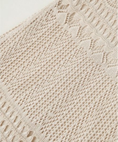 &soiree(アンドソワレ)の「透かし編みフレアスカート(スカート・レディース・アイボリー/ブラック・SMALL/MEDIUM/LARGE/X-LARGE)」の4枚目の写真