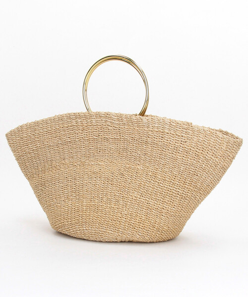 FREAK'S STORE（フリークスストア）の「限定展開 COTTO/コット サークル ハンドル カゴ バッグ（かごバッグ・レディース・ナチュラル/チャコールグレー・ONE SIZE）」の4枚目の写真