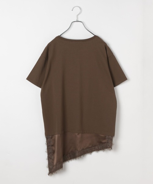 LEPSIM（レプシィム）の「サテンレースドッキングT　668376（Tシャツ/カットソー・レディース・ブラウン/オフホワイト/ホワイト×グリーン/ブラック・FREE）」の5枚目の写真