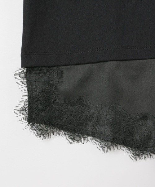 LEPSIM（レプシィム）の「サテンレースドッキングT　668376（Tシャツ/カットソー・レディース・ブラウン/オフホワイト/ホワイト×グリーン/ブラック・FREE）」の12枚目の写真