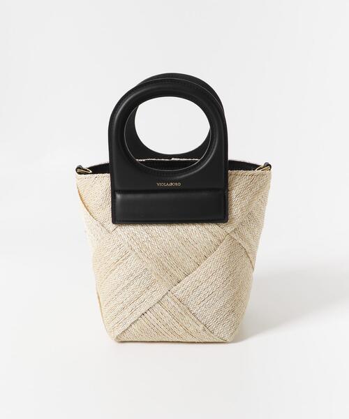 URBAN RESEARCH ROSSO WOMEN(アーバンリサーチ ロッソ)の「VIOLAd’ORO レザーハンドルアバカメッシュバッグ(ショルダーバッグ・レディース・ベージュ・-)」の2枚目の写真