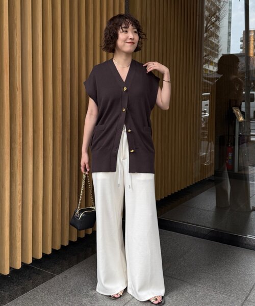 LOUNGEDRESS（ラウンジドレス）の「ドロストスウェットパンツ（スウェットパンツ・レディース・アイボリー/グレー・SMALL/MEDIUM）」の4枚目の写真