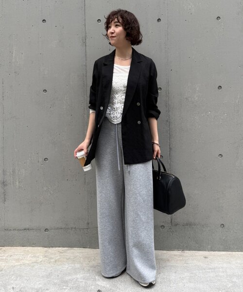 LOUNGEDRESS（ラウンジドレス）の「ドロストスウェットパンツ（スウェットパンツ・レディース・アイボリー/グレー・SMALL/MEDIUM）」の16枚目の写真