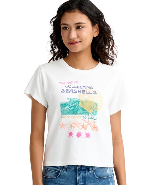 BILLABONG(ビラボン)の「ビラボン BILLABONG アウトドアカジュアル 半袖Tシャツ GRAPHIC BABY FIT TEE(Tシャツ/カットソー・レディース・ダークグレー/ホワイト・L)」の1枚目の写真
