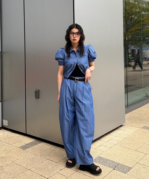 Ameri(アメリ)の「MULTI STRIPE EGG PANTS(その他パンツ・レディース・アイボリー/ベージュ/ブルー・SMALL/MEDIUM)」の8枚目の写真
