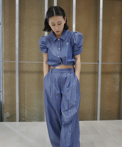 Ameri(アメリ)の「MULTI STRIPE EGG PANTS(その他パンツ・レディース・アイボリー/ベージュ/ブルー・SMALL/MEDIUM)」の15枚目の写真