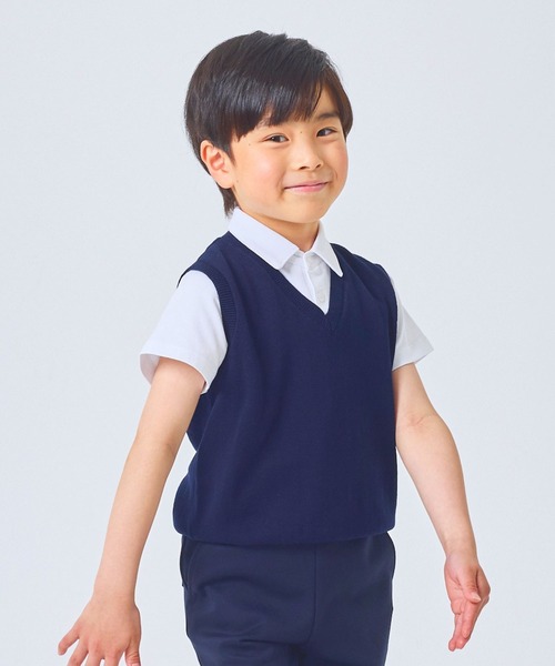 CHOPIN(ショパン)の「【 お受験 冠婚葬祭 】Vネックコットンベスト(90~130cm)(ベスト・キッズ・ネイビー・90cm/130cm/120cm/110cm/100cm)」の4枚目の写真
