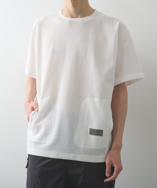 POLIQUANT(ポリクアント)の「【POLIQUANT/ポリクアント】別注 THE LINKED WAFFLE S/S TEE(Tシャツ/カットソー・メンズ・ブラック/ホワイト/ダークグレー・2/1/3/4)」の1枚目の写真