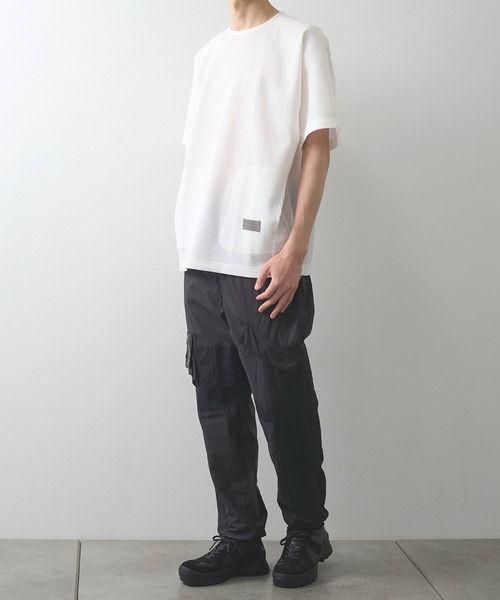 POLIQUANT(ポリクアント)の「【POLIQUANT/ポリクアント】別注 THE LINKED WAFFLE S/S TEE(Tシャツ/カットソー・メンズ・ブラック/ホワイト/ダークグレー・2/1/3/4)」の4枚目の写真