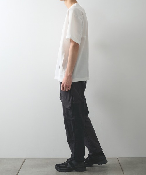POLIQUANT(ポリクアント)の「【POLIQUANT/ポリクアント】別注 THE LINKED WAFFLE S/S TEE(Tシャツ/カットソー・メンズ・ブラック/ホワイト/ダークグレー・2/1/3/4)」の5枚目の写真