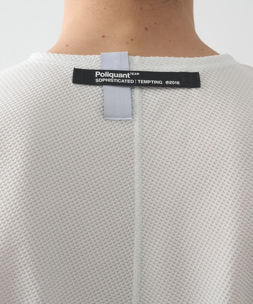 POLIQUANT(ポリクアント)の「【POLIQUANT/ポリクアント】別注 THE LINKED WAFFLE S/S TEE(Tシャツ/カットソー・メンズ・ブラック/ホワイト/ダークグレー・2/1/3/4)」の7枚目の写真