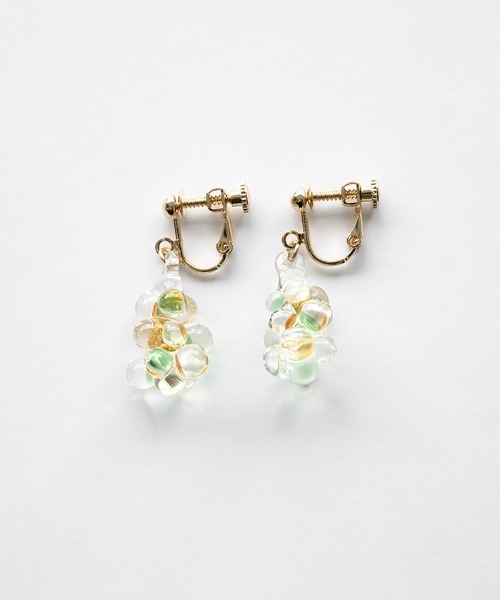 HARIO Lampwork Factory(ハリオランプワークファクトリー)の「イイダ傘店 イヤリング コモレビ(イヤリング・レディース・クリア・FREE)」の1枚目の写真