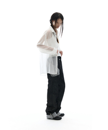 Graphic Sheer Shirts / White