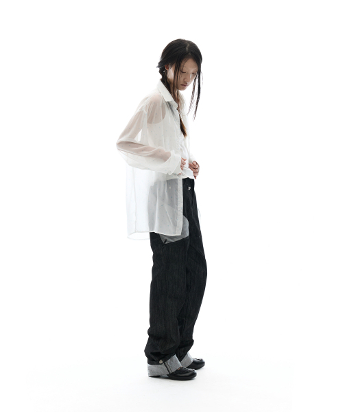 OJOS(オホス)の「Graphic Sheer Shirts / White(シャツ/ブラウス・レディース・その他・OS)」の1枚目の写真